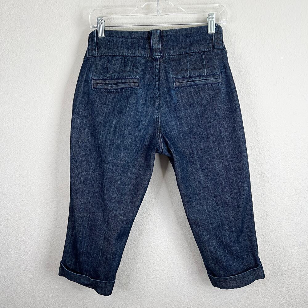 Banana Republic Urban Denim Capris Women's 6 Trouser Low Rise Cuffed Dark Wash - Picture 3 of 7